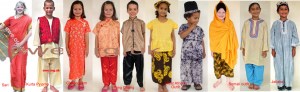 Set of 10 multicultural costumes